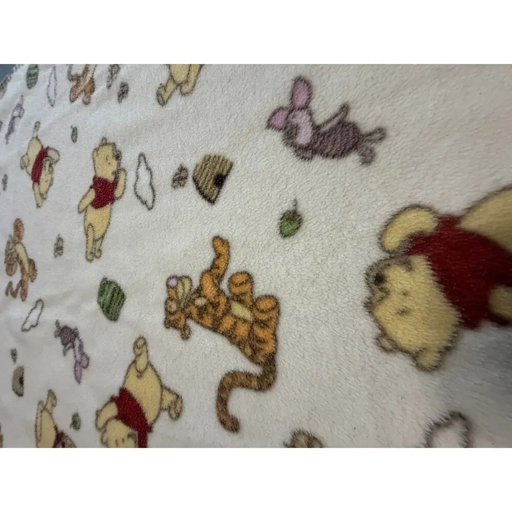 Disney Winnie The Pooh Tigger Piglet Fleece Baby Receiving Blanket Vintage 39x46